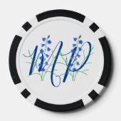 Blauglocken-Monogramm Pokerchips (Rückseite)