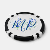 Blauglocken-Monogramm Pokerchips (Einzeln)