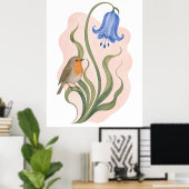 Blauglocken- und Rotkehlchen-Wandkunst Poster (Heimbüro)