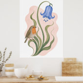 Blauglocken- und Rotkehlchen-Wandkunst Poster (Küche)