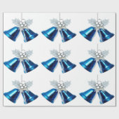 Blauglocken und weißes, holzverschleiertes Papier Geschenkpapier (Flach)