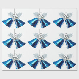 Blauglocken und weißes, holzverschleiertes Papier Geschenkpapier