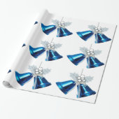 Blauglocken und weißes, holzverschleiertes Papier Geschenkpapier (Ungerollt)