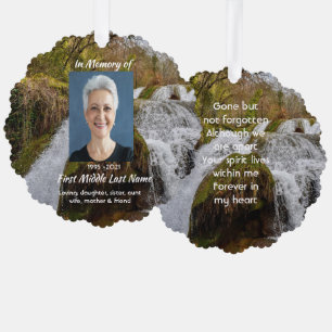Blauglocken-Wasserfall-Landschaft Andenken Ornament Karte