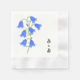 Blauglocken Weiß Serviette