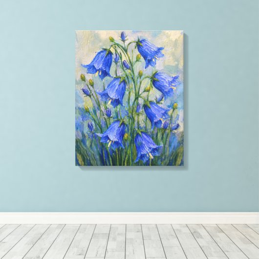 Blauglocken-Wiese Leinwanddruck (Insitu (Holzboden))
