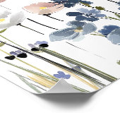 Blauglocken-Wildblumen-Brautabschied-Empfang Poster (Ecke)