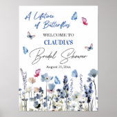 Blauglocken-Wildblumen-Brautabschied-Empfang Poster (Vorne)