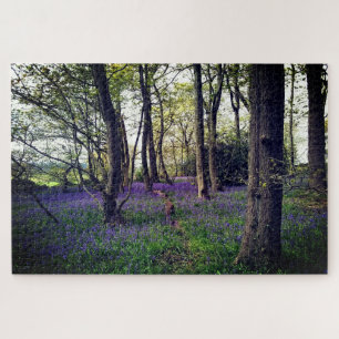 Blauglockenwald Floral modern elegant Schön Puzzle