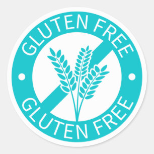 Blauglutenfreier T - Shirt Runder Aufkleber
