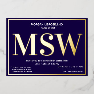 Blaugold-Abschluss MSW-Abschlussfeier Folieneinladung
