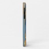 Blaugold beige und bronzefarbene texturierte Strei Case-Mate iPhone Hülle (Hinten/Links)