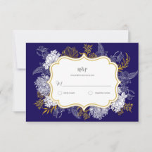 Blaugold Botanik Grafik Hochzeit
