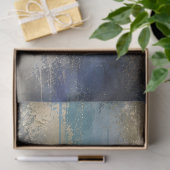 Blaugold-Damask-Decoupage-Abstrakte Textur Seidenpapier (Geschenk)
