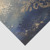 Blaugold-Damask-Decoupage-Abstrakte Textur Seidenpapier (Ausschnitt)