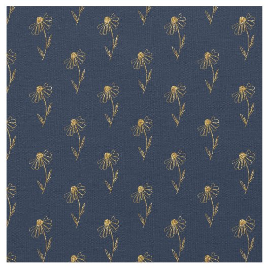 Blaugold Elegantes Stoffmuster zum Basteln Stoff (Nahaufnahme)