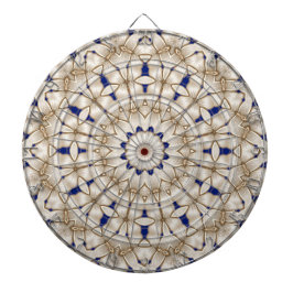 Blaugold geometrisches Blumen Dartboard Dartscheibe
