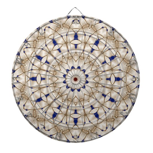 Blaugold geometrisches Blumen Dartboard Dartscheibe (vorne)