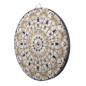 Blaugold geometrisches Blumen Dartboard Dartscheibe (Vorderseite rechts)