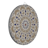 Blaugold geometrisches Blumen Dartboard Dartscheibe (Vorderseite Links)