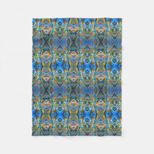 Blaugold-Kaleidoskop-Abstrakt-Fleece-Decke Fleecedecke