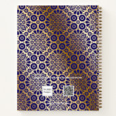 Blaugold-Orientalisches Namensskript Notizblock (Rückseite)