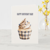 Blaugold-Sahne-Cupcake-Geburtstag Karte (Gelbe Blume)