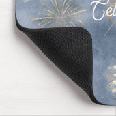 Blaugold Weiße Feuerwerke feiern Mousepad (Ecke)