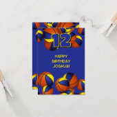 Blaugoldbällchen zum Geburtstag Karte (Vorderseite/Rückseite Beispiel)