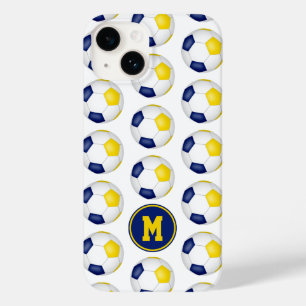 Blaugoldbälle-Muster mit Monogramm Case-Mate iPhone 14 Hülle