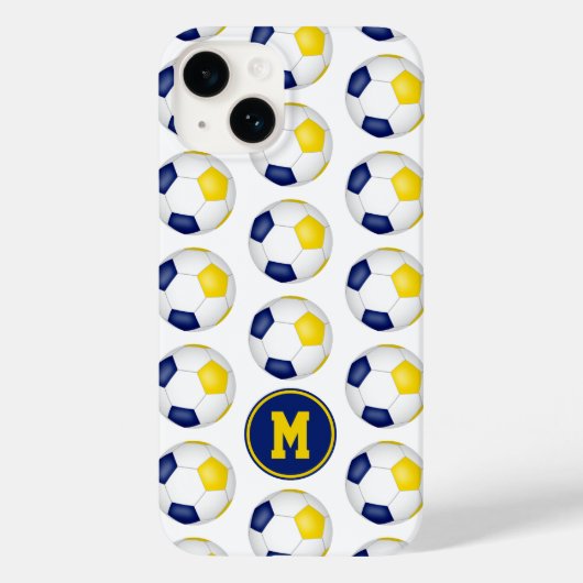 Blaugoldbälle-Muster mit Monogramm Case-Mate iPhone Hülle (Rückseite)