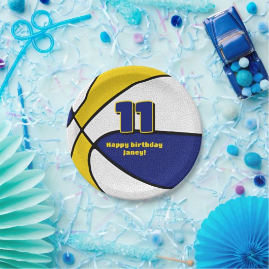 Blaugoldbasketball-Party Pappteller (Party)
