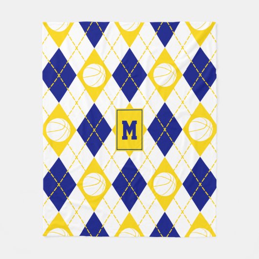 Blaugoldbasketballmannschaft - Raute Fleecedecke (Vorderseite)