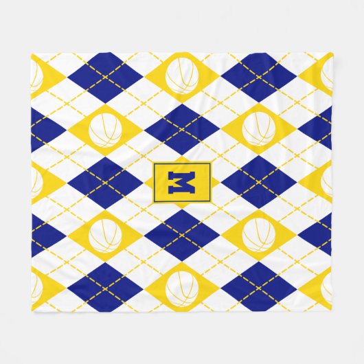 Blaugoldbasketballmannschaft - Raute Fleecedecke (Vorderseite (Horizontal))