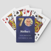 Blaugoldblauer Geburtstagsparty des 70. Fotos Spielkarten (Rückseite)