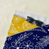 Blaugoldblütenfedern Muster Volleyball Strandtuch (Beispiel)