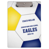 Blaugoldener Mannschaftsfarben Fußball-Trainer Klemmbrett (Vorderseite)