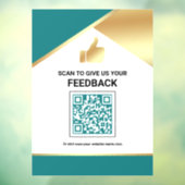 Blaugoldener QR-Code Kundenfeedback Bewertung Fensteraufkleber (Blatt 3)