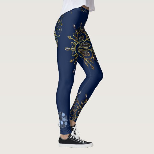 Blaugoldlange Leggings (Rechts)