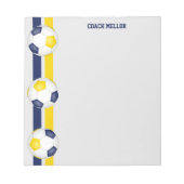 Blaugoldmannschaft Farben Fußball-Trainer-Brauch Notizblock (Vorderseite)