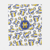 Blaugoldmannschaft färbt Girlanvolleyball Fleecedecke (Vorderseite)