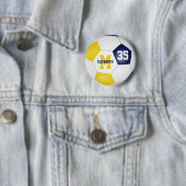 Blaugoldmannschaft färbt Mädchenfußball personalis Button (Beispiel)