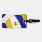 Blaugoldmannschaft - mit Monogramm Volleyball Gepäckanhänger (Vorderseite horizontal)