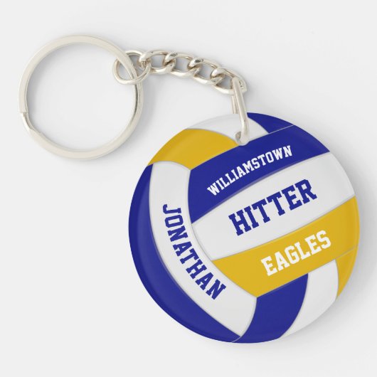 Blaugoldmannschaft - personalisierte Volleyball Schlüsselanhänger (Vorderseite)