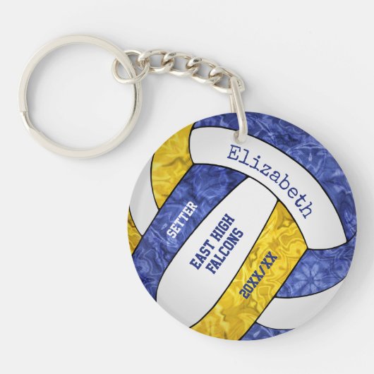 Blaugoldmannschaft - personalisierte Volleyball Schlüsselanhänger (Vorderseite)