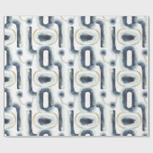 Blaugoldmarmorfarbenes Wasserfarbmuster Geschenkpapier (Flach)