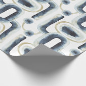 Blaugoldmarmorfarbenes Wasserfarbmuster Geschenkpapier (Ecke)