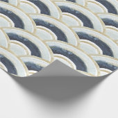 Blaugoldmarmorfarbenes Wasserfarbmuster Geschenkpapier (Ecke)