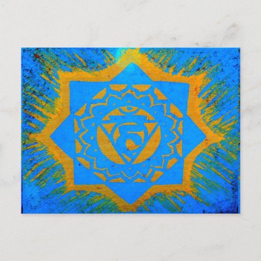 Blaugoldtibetische Tantrik-Design Postkarte (Vorderseite)