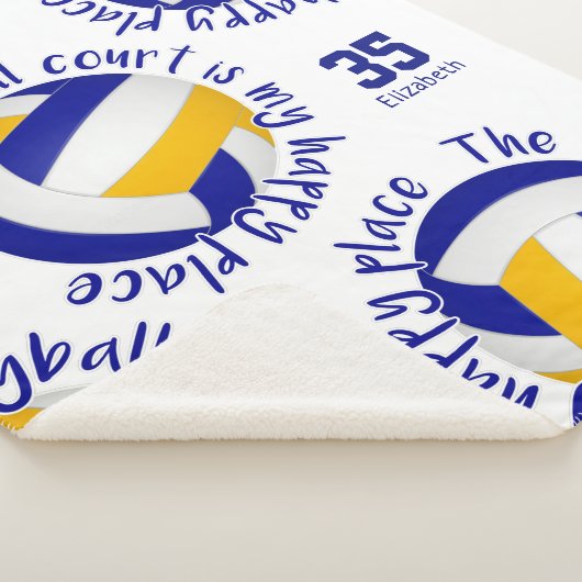 Blaugoldvolleyball-Happy Place Typografie Sherpadecke (3/4)